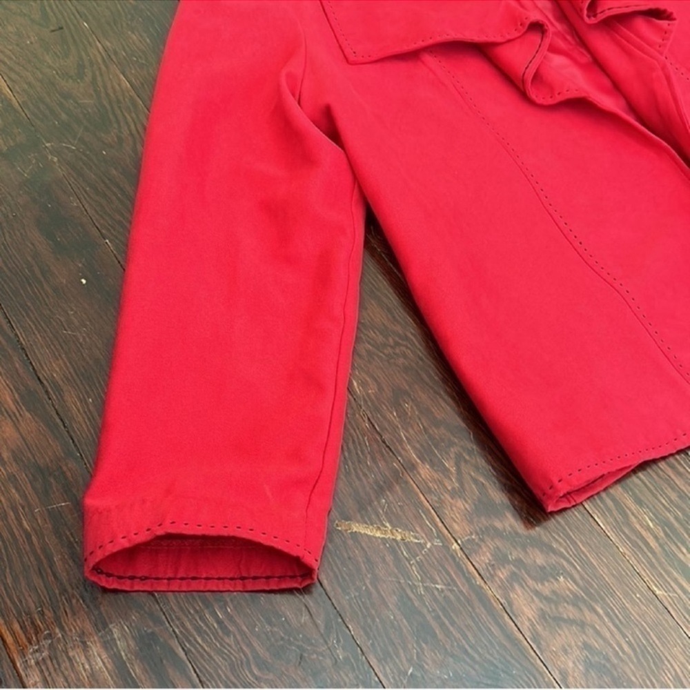 Alfred Dunner Red Boho Western Lightweight Open Front Long Sleeve Coat Jacket - Picture 3 of 5